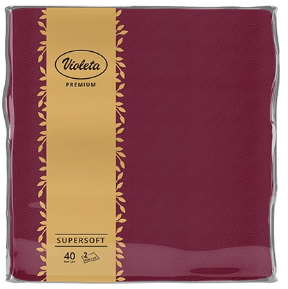 Salvete Violeta 38x38 premium 40/1 bordo