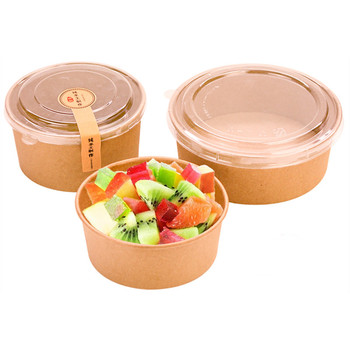 Posude kraft za salatu 1000ml+poklopac