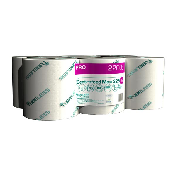 Tubeless CentreFeed Maxi Pro 225, ručni papirni ubrus u rolni